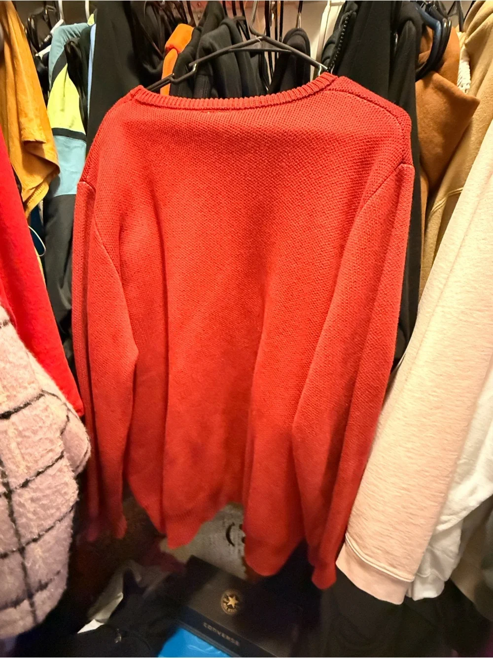 Bershka Red Graphic Crewneck Sweater with White Motif - Picture 4 of 7